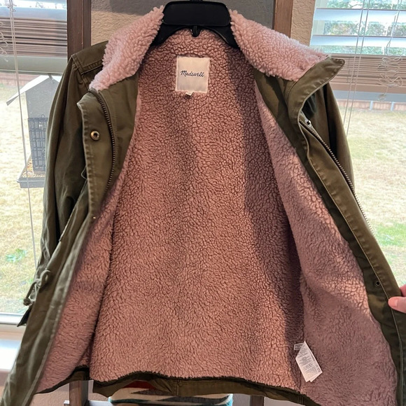 Madewell women’s Sherpa trimmed surplus jacket size small - Picture 7 of 11